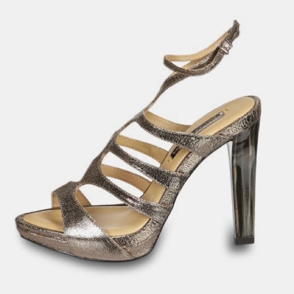 NEW BCBGMaxAzria Ming1 Strappy Gold Heels - Picture 5 of 6